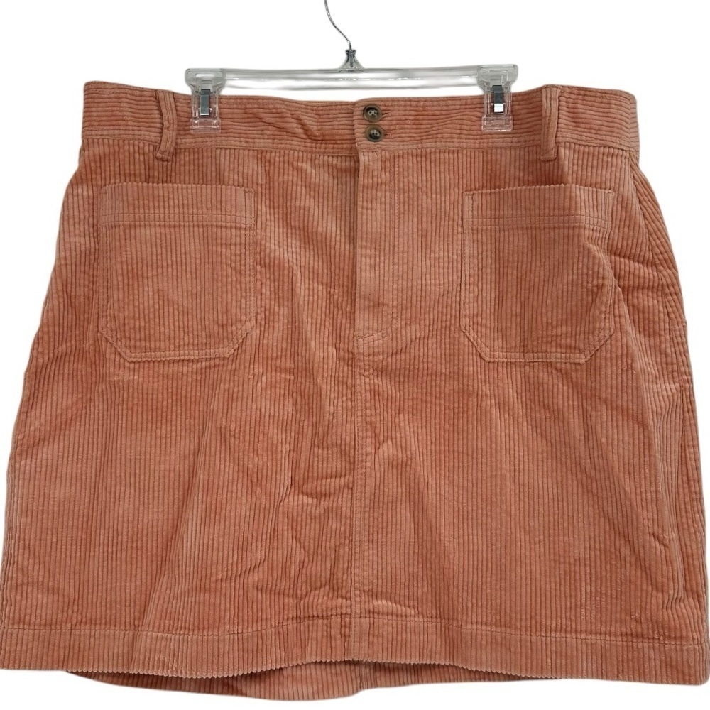 NEW Madewell Pink Peach Corduroy Twee Skirt Size 18